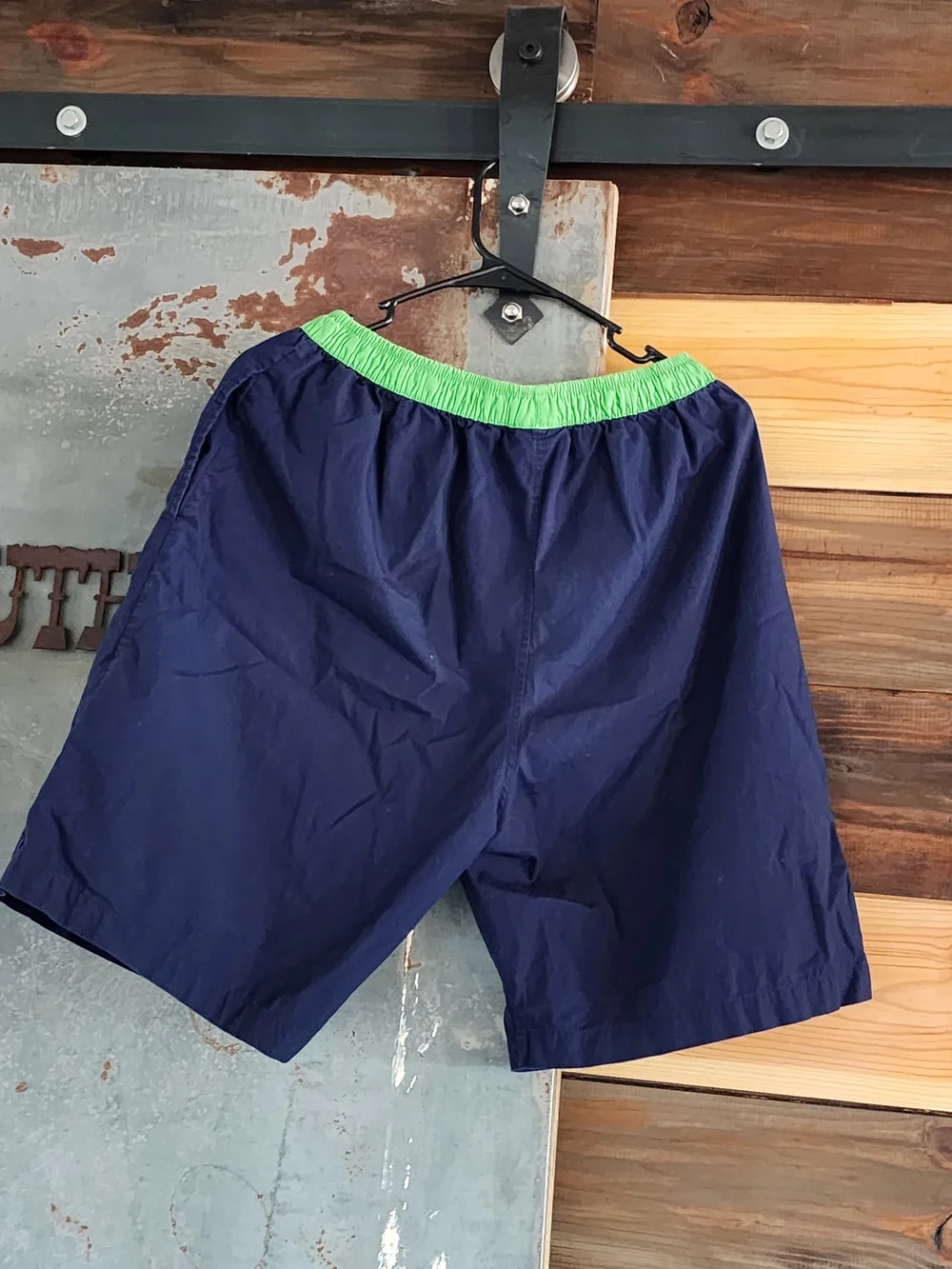 Ralph Lauren Polo Navy Sleepwear Shorts with Green Waistband and Orange Details